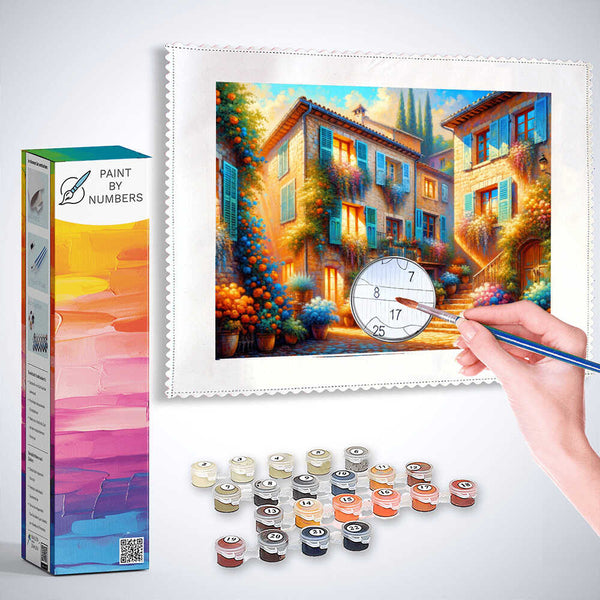 Paint by Numbers - Mediterranean village