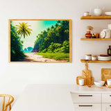 Malen nach Zahlen - Einsame Insel - hochwertige Leinwand - Horizontal, Landschaft, Meer