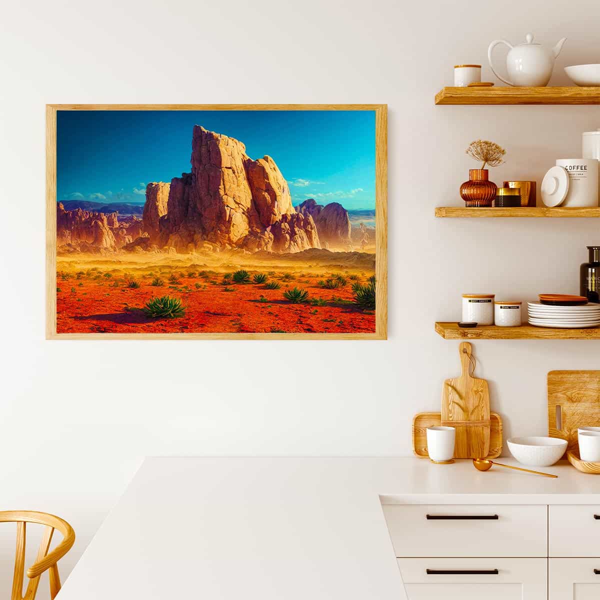 Malen nach Zahlen - Berg der Wüste - hochwertige Leinwand - Berge, Horizontal, Landschaft, Wüste