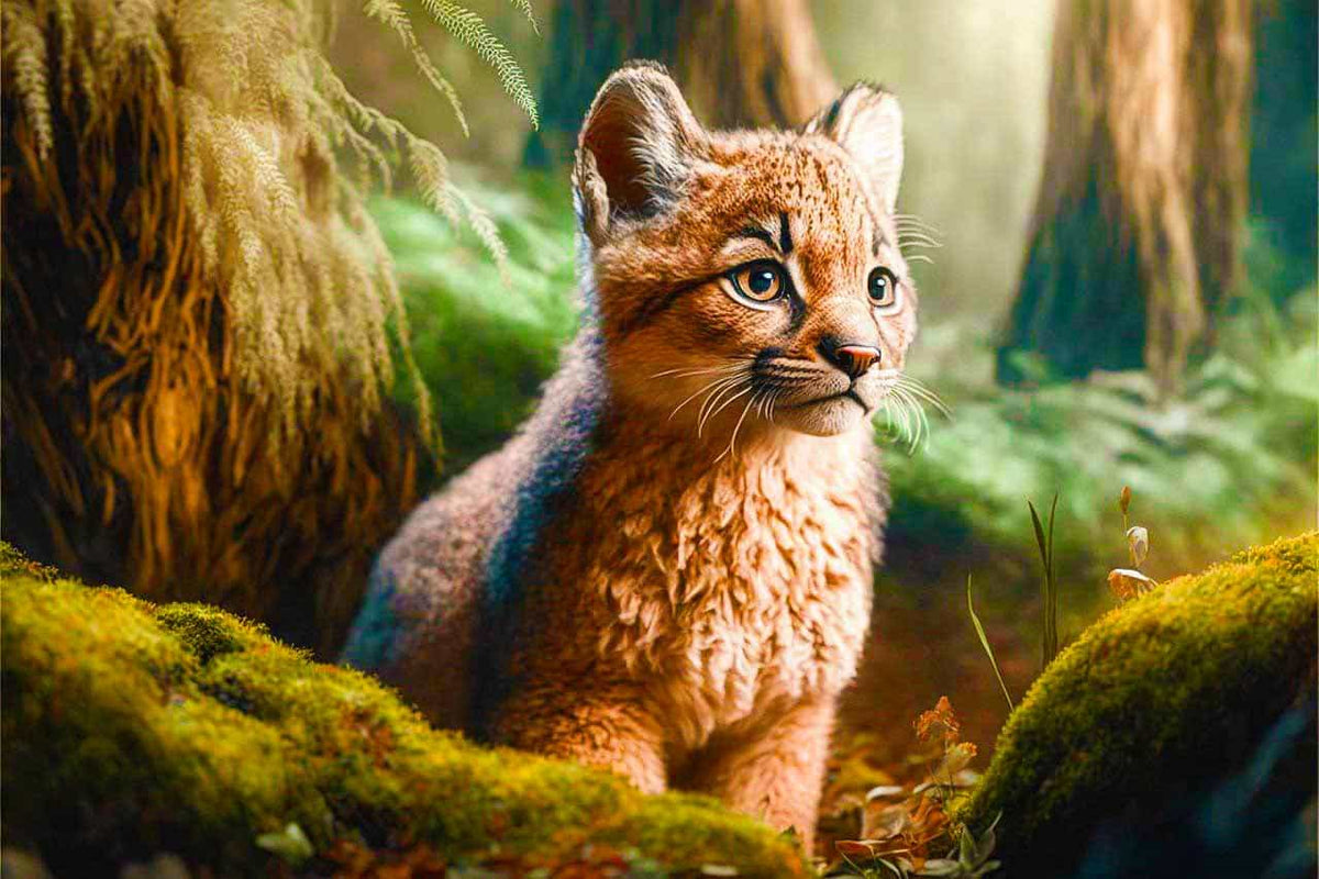 Malen nach Zahlen - Kleiner Luchs - hochwertige Leinwand - Horizontal, Luchs, Tiere