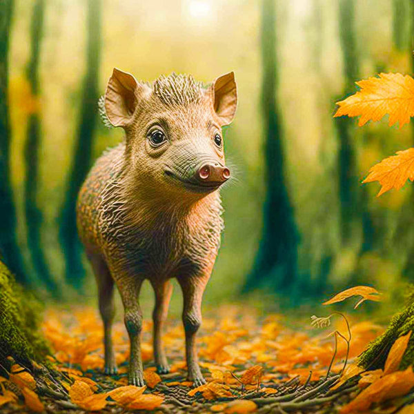 Malen nach Zahlen - Wildschweinchen - hochwertige Leinwand - Horizontal, Schwein, Tiere
