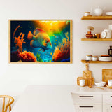 Malen nach Zahlen - Fisch im Sonnenstrahl - hochwertige Leinwand - Fisch, Horizontal, Meer, Tiere