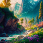 Malen nach Zahlen - Wilder Bergfluss - hochwertige Leinwand - Fluss, Horizontal, Landschaft