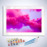 Malen nach Zahlen - Farbwolke, Pink - hochwertige Leinwand - Abstrakt, Horizontal