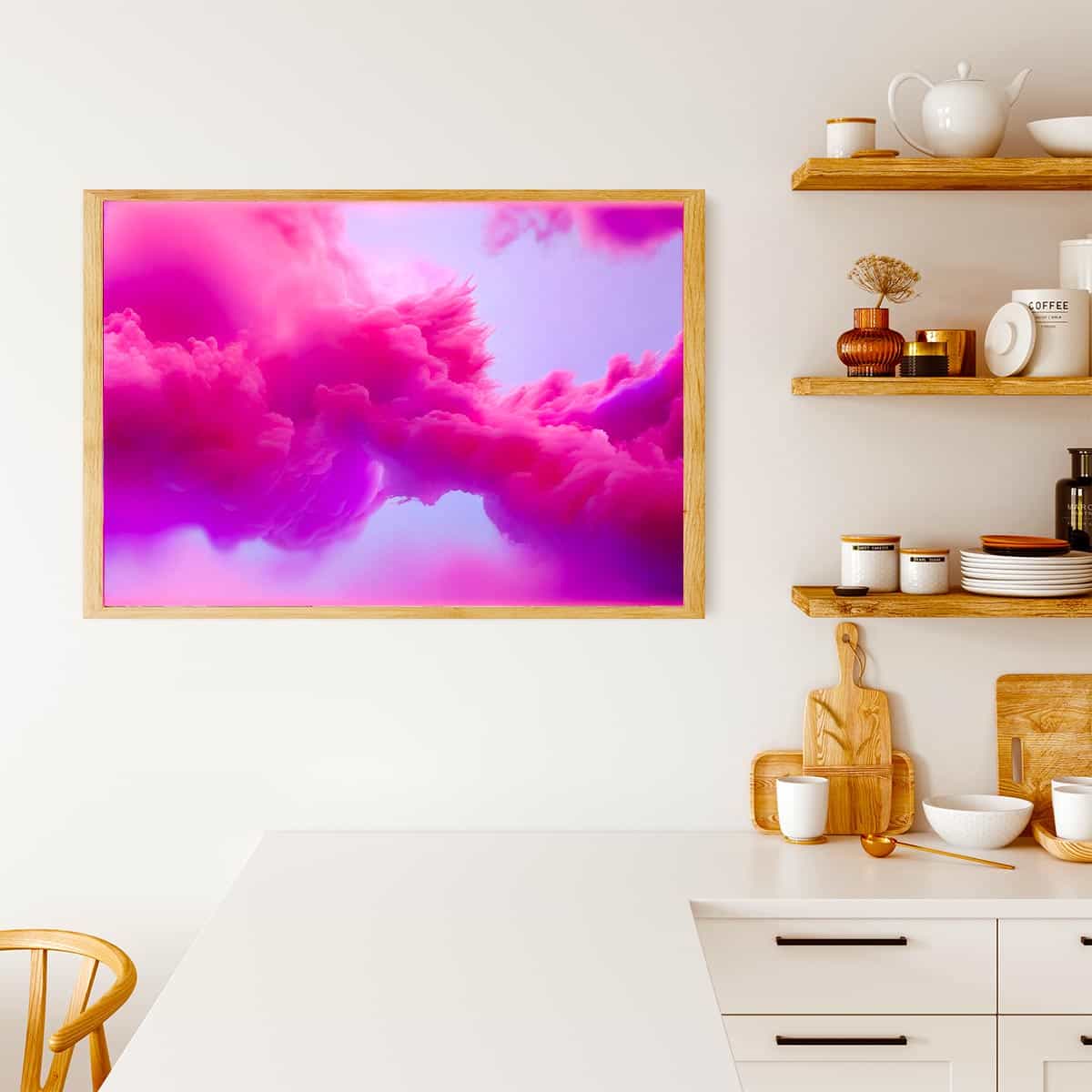 Malen nach Zahlen - Farbwolke, Pink - hochwertige Leinwand - Abstrakt, Horizontal