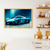 Malen nach Zahlen - Blauer Sportwagen - hochwertige Leinwand - Auto, Horizontal