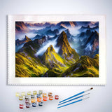 Malen nach Zahlen - Ausblick, Berge - hochwertige Leinwand - Berge, Horizontal, Landschaft
