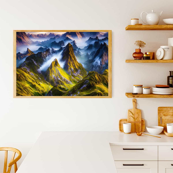 Malen nach Zahlen - Ausblick, Berge - hochwertige Leinwand - Berge, Horizontal, Landschaft