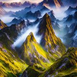 Malen nach Zahlen - Ausblick, Berge - hochwertige Leinwand - Berge, Horizontal, Landschaft