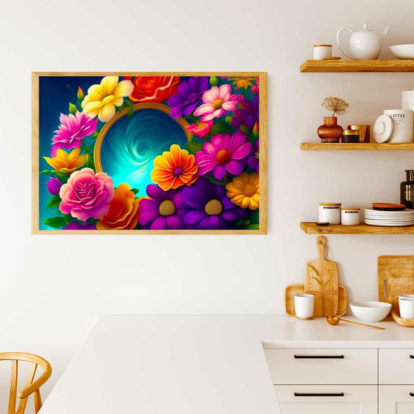 Malen nach Zahlen - Blumenstrudel - hochwertige Leinwand - Abstrakt, Blumen, Horizontal