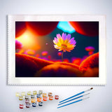 Malen nach Zahlen - Aufgehende Blume - hochwertige Leinwand - Abstrakt, Blume, Horizontal