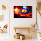 Malen nach Zahlen - Aufgehende Blume - hochwertige Leinwand - Abstrakt, Blume, Horizontal