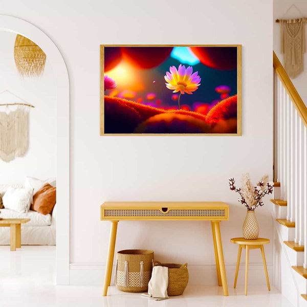 Malen nach Zahlen - Aufgehende Blume - hochwertige Leinwand - Abstrakt, Blume, Horizontal