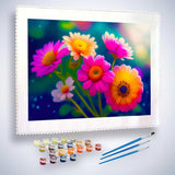 Malen nach Zahlen - Wildblumenstrauß - hochwertige Leinwand - Blumen, Horizontal