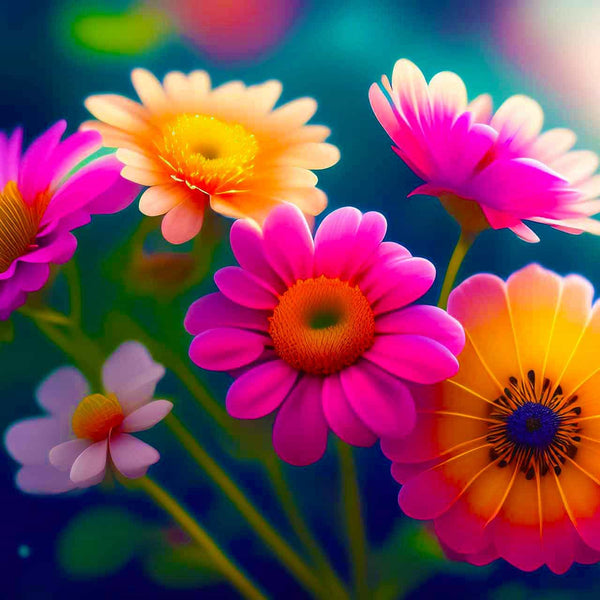 Malen nach Zahlen - Wildblumenstrauß - hochwertige Leinwand - Blumen, Horizontal