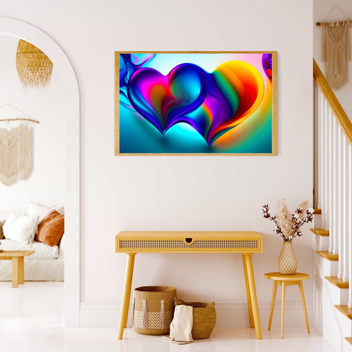 Malen nach Zahlen - Ein Herz für Zwei - hochwertige Leinwand - Abstrakt, Herz, Horizontal, Liebe
