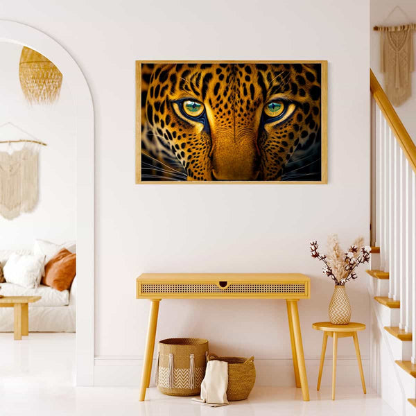 Malen nach Zahlen - Augen des Leopard - hochwertige Leinwand - Horizontal, Leopard, Tiere