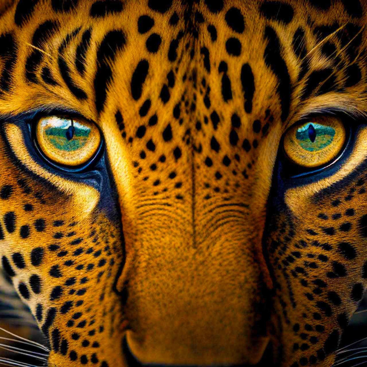 Malen nach Zahlen - Augen des Leopard - hochwertige Leinwand - Horizontal, Leopard, Tiere