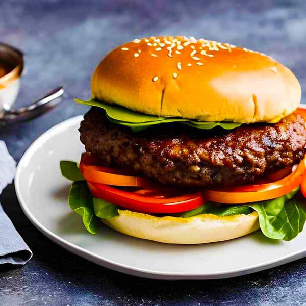 Malen nach Zahlen - Burgerteller - hochwertige Leinwand - Essen, Horizontal, Küche