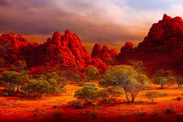 Malen nach Zahlen - Rote Wüste - hochwertige Leinwand - Horizontal, Landschaft, Wüste