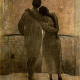 Angelo Morbelli, Junges Pärchen - Klassiker - hochwertige Leinwand - 3fuer2, exclude, Hoch, Klassische Kunst, Vertikal