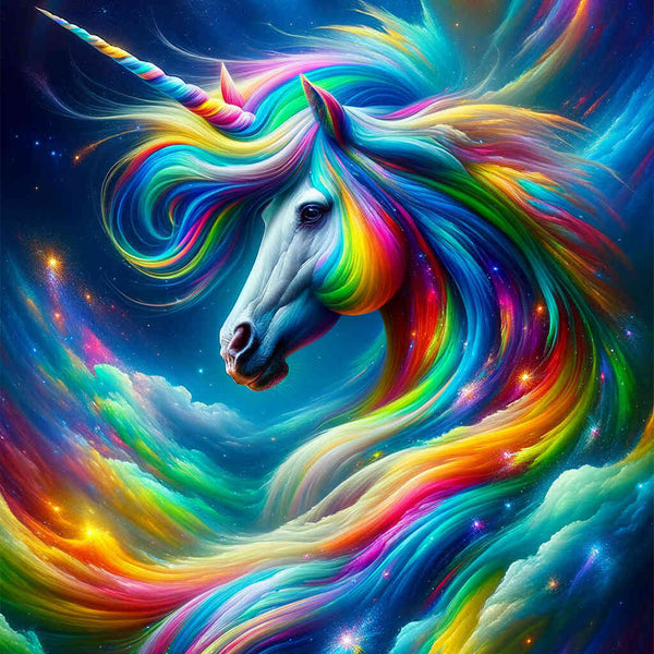 Paint by Numbers - Colorful rainbow unicorn