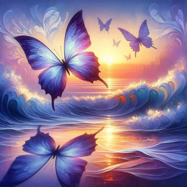 Paint by Numbers - Butterflies by the sea