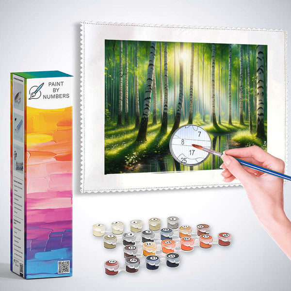 Forest, birch trees - Paint by Numbers