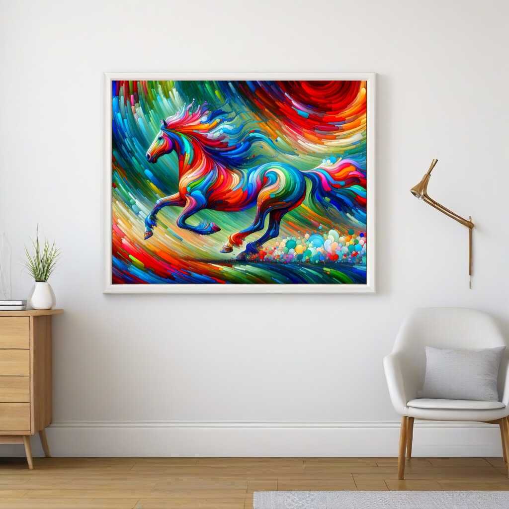 Paint by Numbers - Horse, colorful and abstract