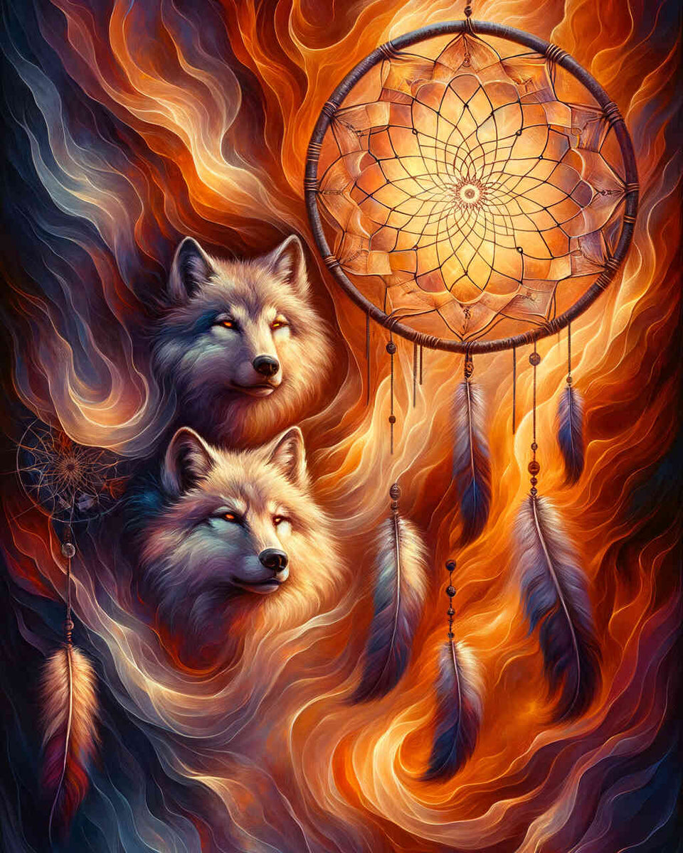Paint by Numbers - Wolves in the Circle of Dreams