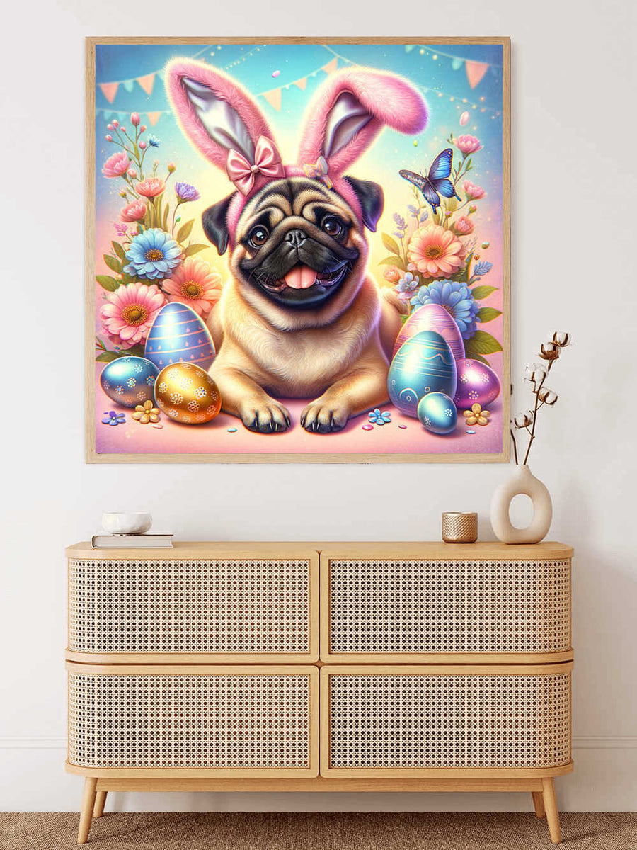 Paint by Numbers - Easter Bunny Pug