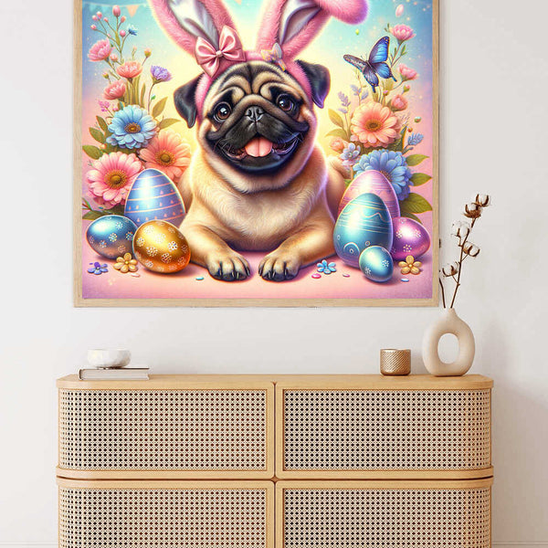Paint by Numbers - Easter Bunny Pug
