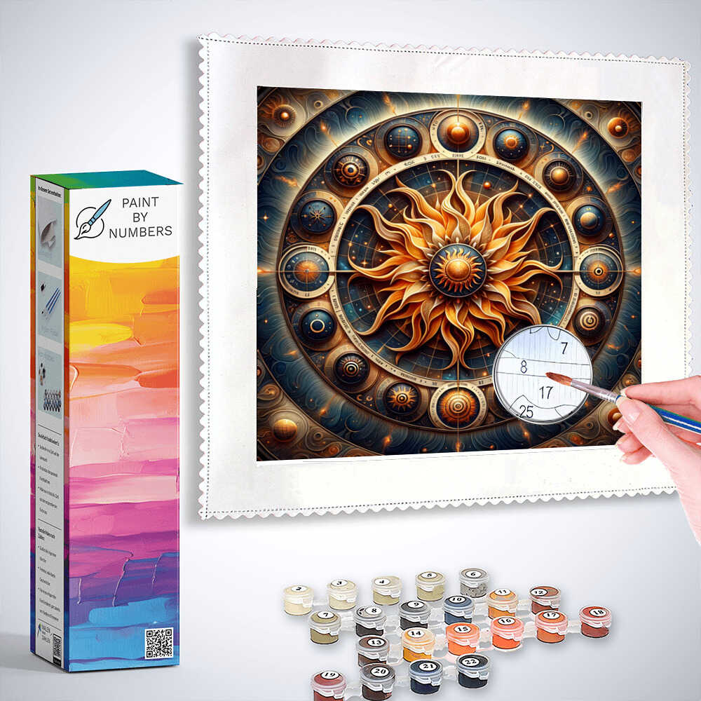 Paint by Numbers - Sundial, mandala