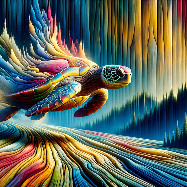 Paint by Numbers - Abstract turtle, wood look
