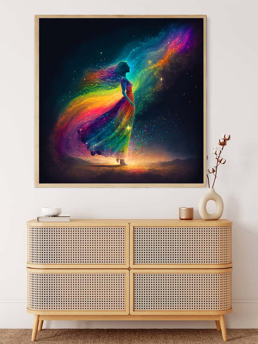Diamond Painting - Frau Bunt Seitlich - gedruckt in Ultra-HD - Menschen, Neu eingetroffen, Quadratisch