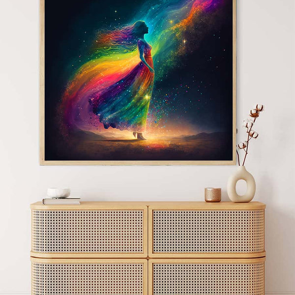 Diamond Painting - Frau Bunt Seitlich - gedruckt in Ultra-HD - Menschen, Neu eingetroffen, Quadratisch