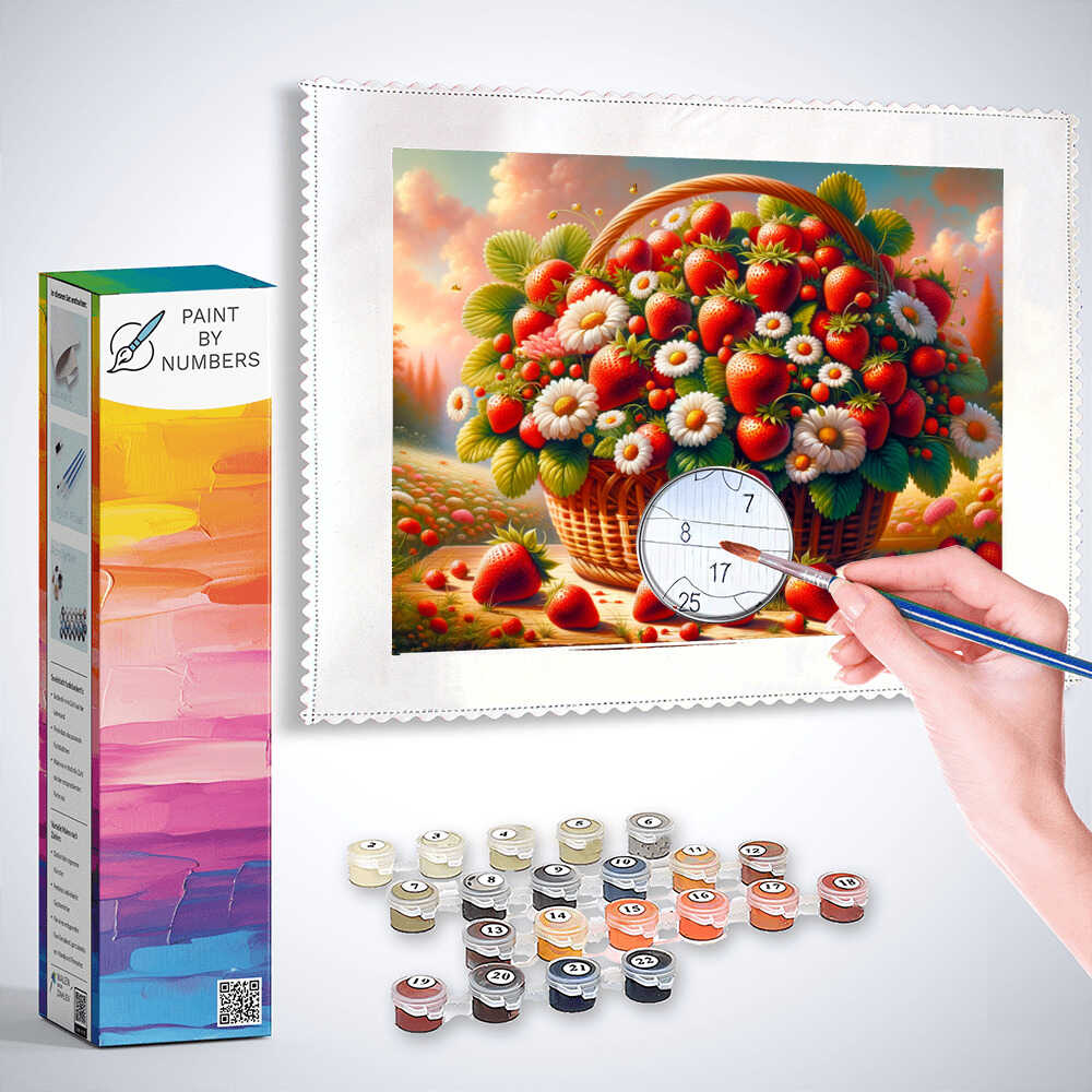 Flowering strawberries - Paint by Numbers