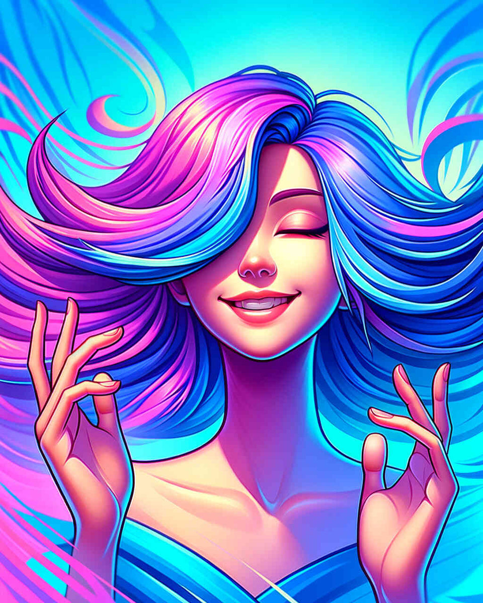 Paint by Numbers - Girl with Purple Hair