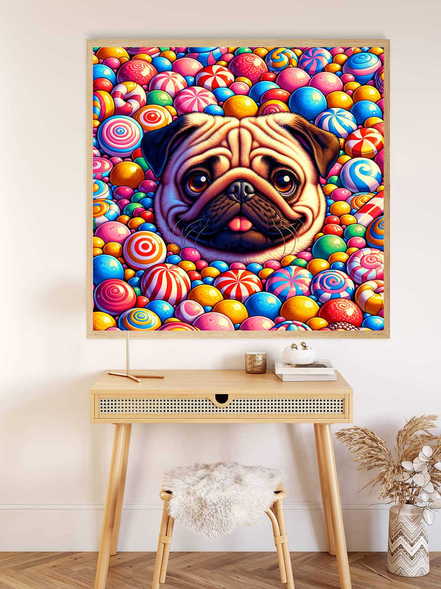 Paint by Numbers - Pug in candy bath