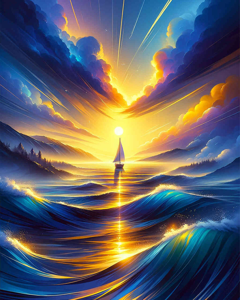 Sailboat in the sun - Paint by Numbers