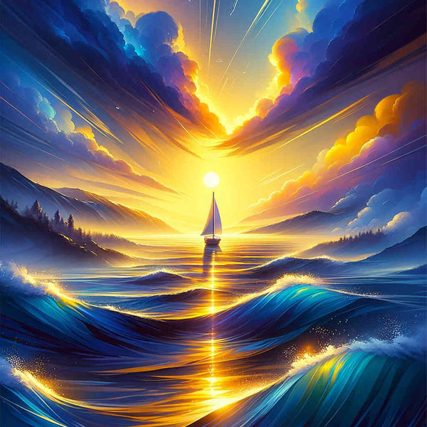 Sailboat in the sun - Paint by Numbers
