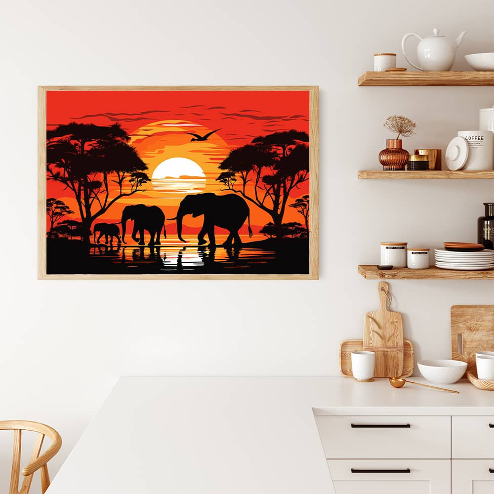 Elephants, Africa - Paint by Numbers