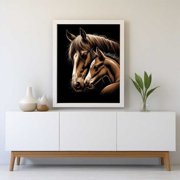 Paint by Numbers - Mare with foal