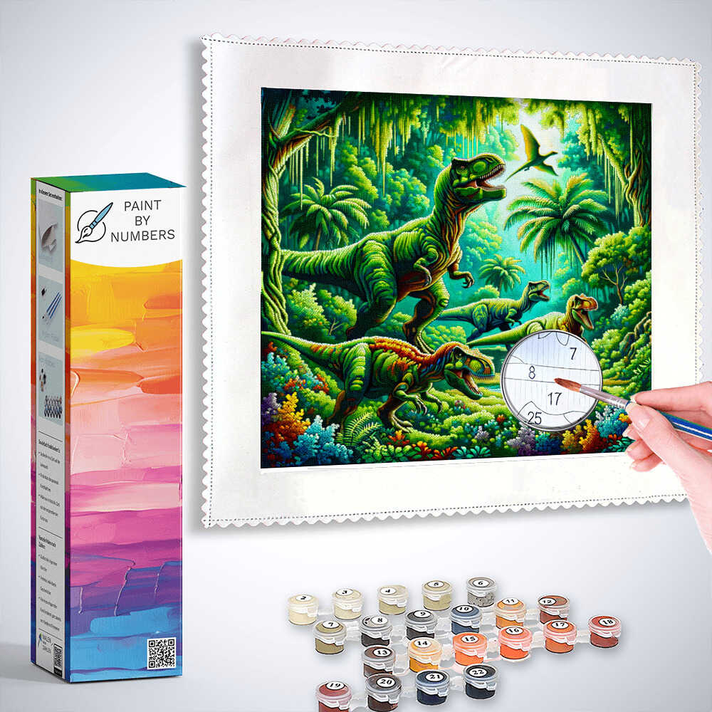 Paint by Numbers - Jungle dinosaur