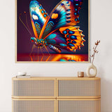 Vibrant Diamond Painting Kit featuring an orange and blue butterfly on a professional canvas, perfect for Paint by Numbers enthusiasts