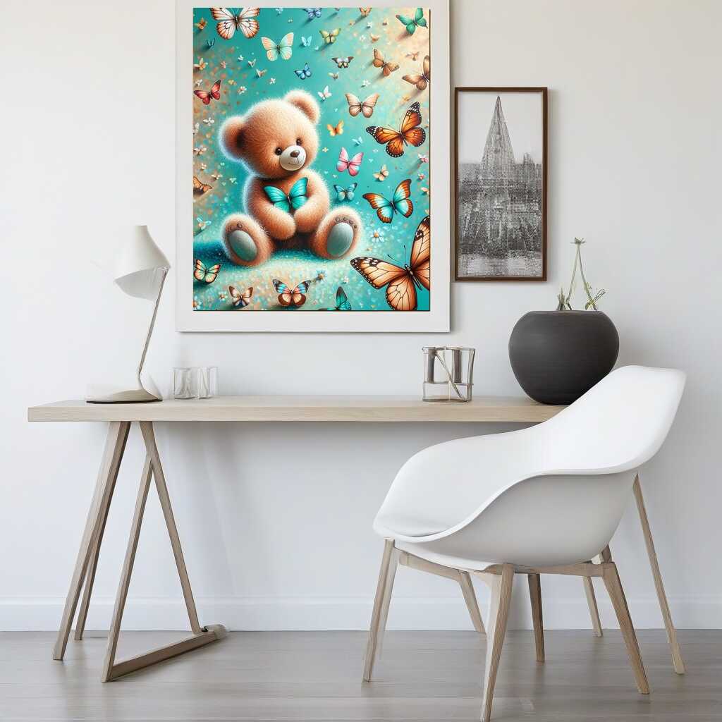 Paint by Numbers - Teddy Surrounded by Butterflies