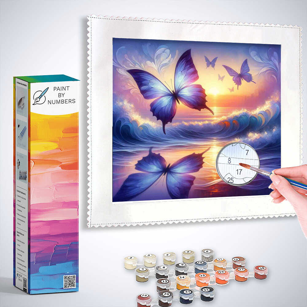 Paint by Numbers - Butterflies by the sea