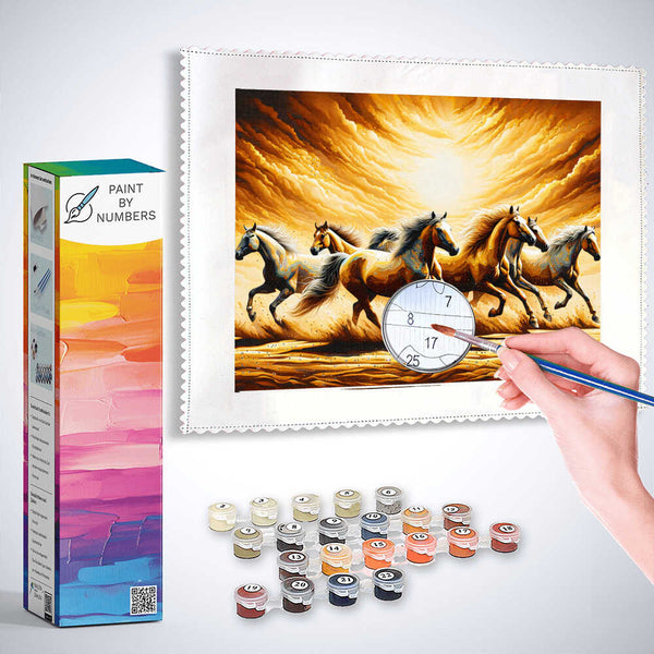 Paint by Numbers - Sand galloping horses