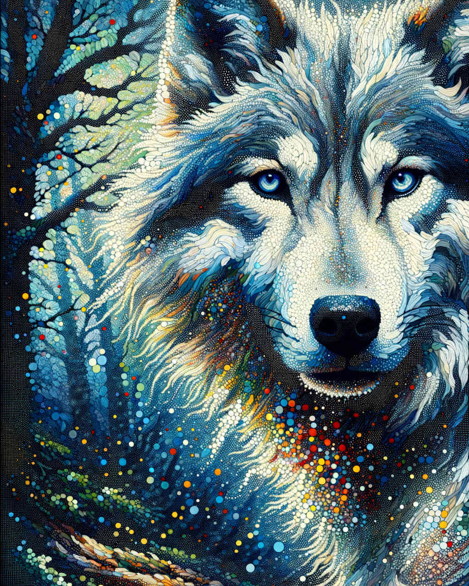 Paint by Numbers - Color impression impressive wolf