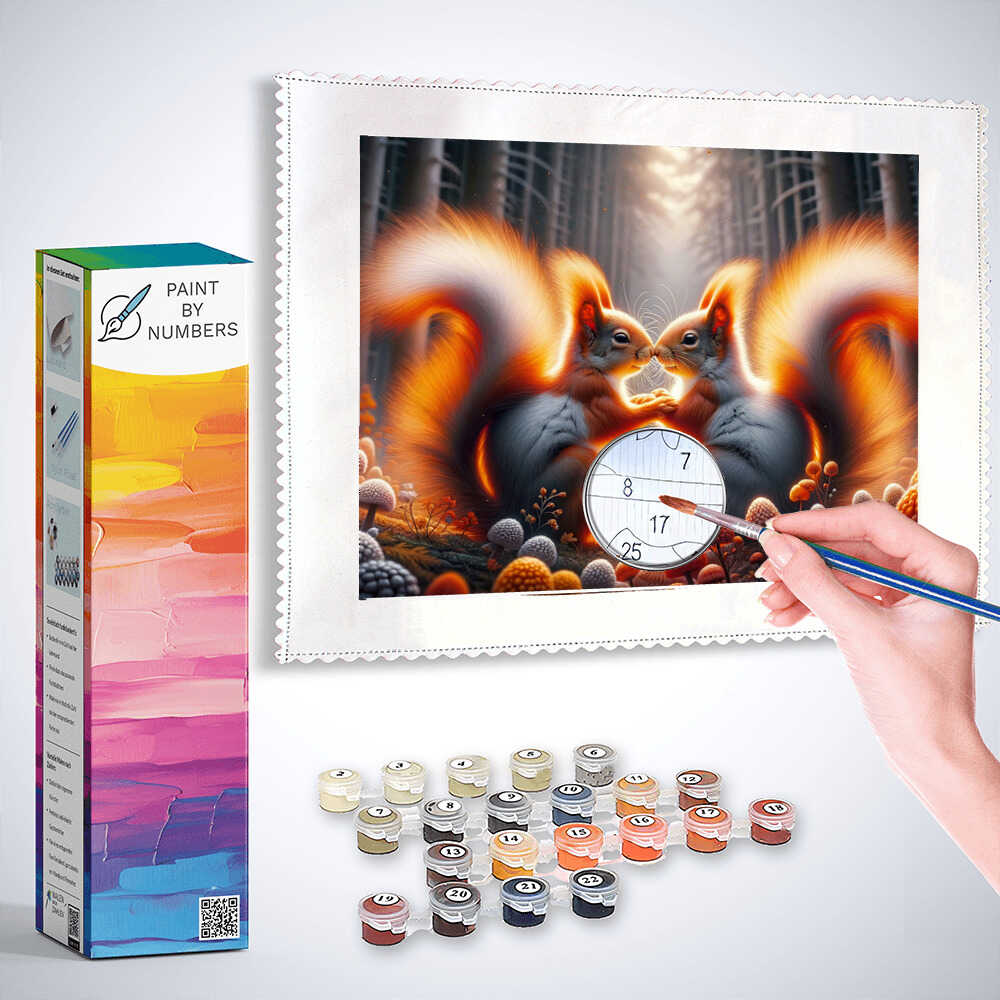 Paint by Numbers - Squirrel couple